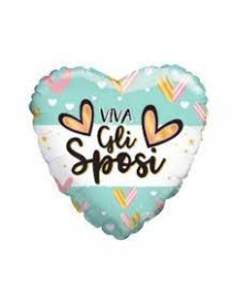 MYLAR VIVA GLI SPOSI 18" - 46 CM