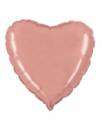 MYLAR CUORE ROSA GOLD 36" 90 CM