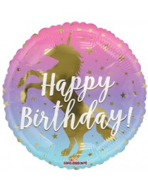 MYLAR HAPPY BIRTHDAY UNICORNO 18"