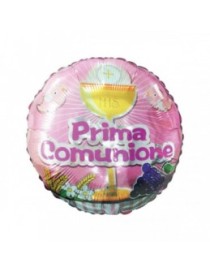 MYLAR PRIMA COMUNIONE TONDO 18" CON CALICE