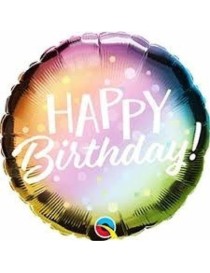 MYLAR HAPPY BIRTHDAY TONDO ARCOBALENO 18"