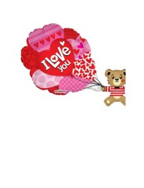 MYLAR I LOVE YOU CON ORSO 36"