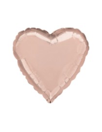 MYLAR CUORE ROSA GOLD 18"