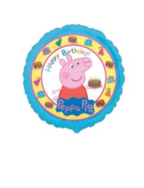 MYLAR PEPPA PIG TONDO 18" HAPPY BIRTHDAY