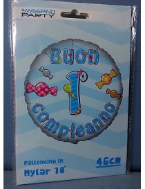 MYLAR TONDO 18" PRIMO COMPLEANNO