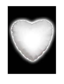 MYLAR LED BALLOON CUORE BIANCO 22" 1 PZ