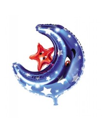 MYLAR LUNA BLU CON STELLA 24"