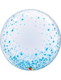 PALLONCINO 24" DECO BUBBLE CONFETTI CELESTE