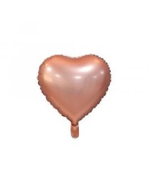 MYLAR CUORE ROSA GOLD SATINATO  18"