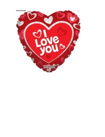 MYLAR I LOVE YOU ROSSO CUORI SOSPESI 18"