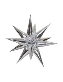 MYLAR KIT EXPLODING STAR ARGENTO CON VALVOLA 26"