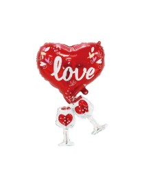 MYLAR LOVE CALICI CHAMPAGNE SUPERSHAPE 20"