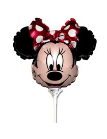 MYLAR MINNIE TESTA FIOCCO ROSSO MINISHAPE 9" CONF.5 PZ