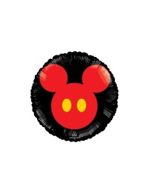 MYLAR TOPOLINO ROSSO E NERO TONDO 18"