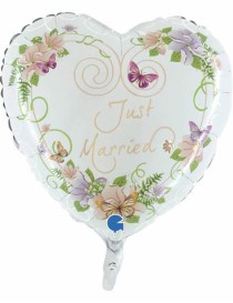 MYLAR CUORE JUST MARRIED GRABO 21"