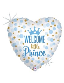 MYLAR CUORE " WELCOME LITTLE PRINCE " 18"