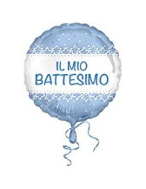 MYLAR IL MIO BATTESIMO ROSA/CELESTE 18" TONDO