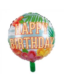 MYLAR TONDO 18" HAPPY BIRTHDAY HAWAI