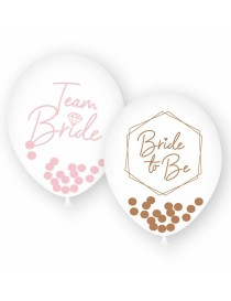 BLISTER 6 PZ BRIDE TO BE CONFETTI LATEX BALLOONS