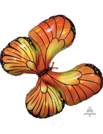 MYLAR SUPERSHAPE FARFALLA IRIDESCENTE ARANCIONE