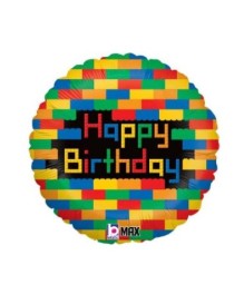 MYLAR BUON COMPLEANNO LEGO TONDO 18"