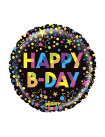 MYLAR TONDO 21" HAPPY BIRTHDAY COLORFUL