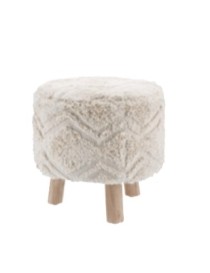 POUF TONDO ELIOT TESSUTO E LEGNO DIAM.  40 CM H. 40 CM