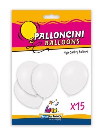 BLISTER DI PALLONCINI 15 PZ 11"/12" BIANCO 10