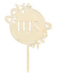 cake topper in legno IHS 23 cm