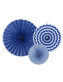 Rosette decorative, blu navy-  40 -32-23 cm - 3 PZ