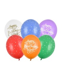 BLISTER PALLONCINI HAPPY BIRTHDAY MIX COLOR 6 PZ