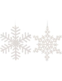 DECORAZIONE FIOCCHI DI NEVE D.15 X H 180 MM