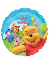 MYLAR TONDO WINNIE THE POOH 18" HAPPY BIRTHDAY