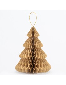 ALBERO IN CARTA KRAFT CON PROFILO ORO 40 CM