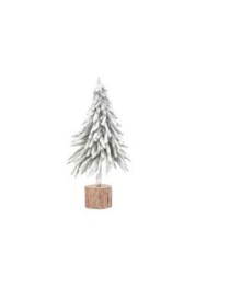 ALBERO NATALE INNEVATO CON BASE IN LEGNO D. 9 X H. 40 CM