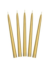 Candele coniche, metalliche, oro, 24 cm