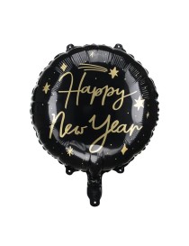 Palloncino foil Happy New Year, 45 cm, nero