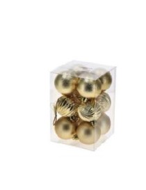 SET 12 PALLINE NATALE ORO DIAM. 6 CM