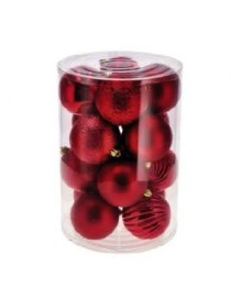 SET 16 PALLINE NATALE ROSSE DIAM. 8 CM