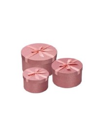 SET 3 SCATOLE ROSA BRILLANTINI ROTONDA