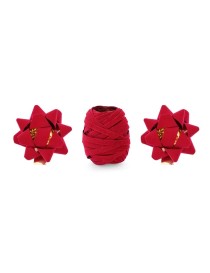 Set di nastri e rosette in velluto, rosso, mix