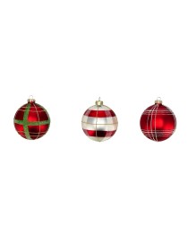 PALLINA NATALE VETRO TARTAN D. 10 CM