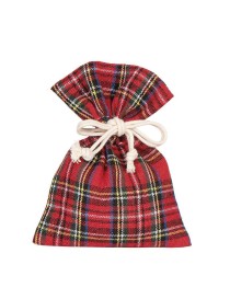 SACCHETTO TARTAN ROSSO 13 X 18 CM