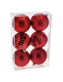 SET 6 PALLINE ROSSE DIAM. 10 CM