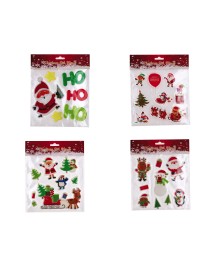 SET 9 DECORAZIONE ADESIVE NATALE 20X20 CM