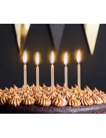 Candele di compleanno, semplici, oro, 6 cm 6 pz