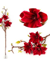 MAGNOLIA IN SILICONE ROSSO/BIANCO H. 80 CM