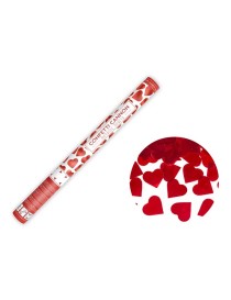 Cannone lanciacoriandoli con cuori, rosso, 40cm