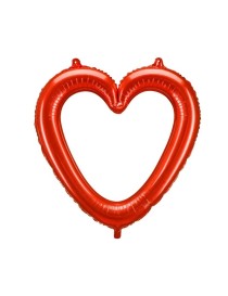 Palloncino foil a forma di cuore, 86x83,5 cm, rosso