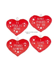 CUSCINO CUORE 30 CM CON FRASI